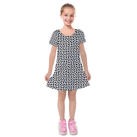 Marble Cracked Pattern Surface Kids  Short Sleeve Velvet Dress from ArtsNow.com