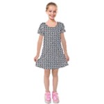 Marble Cracked Pattern Surface Kids  Short Sleeve Velvet Dress