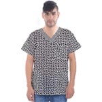 Marble Cracked Pattern Surface Men s V-Neck Scrub Top