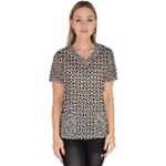 Marble Cracked Pattern Surface Women s V-Neck Scrub Top