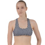 Marble Cracked Pattern Surface Criss Cross Racerback Sports Bra