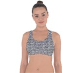 Marble Cracked Pattern Surface Cross String Back Sports Bra