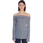 Marble Cracked Pattern Surface Off Shoulder Long Sleeve Top