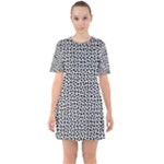 Marble Cracked Pattern Surface Sixties Short Sleeve Mini Dress