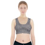 Marble Cracked Pattern Surface Sports Bra With Pocket