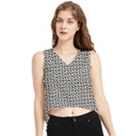 Marble Cracked Pattern Surface V-Neck Cropped Tank Top