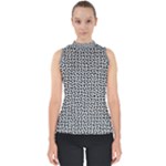 Marble Cracked Pattern Surface Mock Neck Shell Top