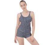 Marble Cracked Pattern Surface Boyleg Tankini Set 