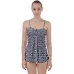 Marble Cracked Pattern Surface Babydoll Tankini Set