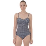 Marble Cracked Pattern Surface Sweetheart Tankini Set