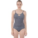 Marble Cracked Pattern Surface Cut Out Top Tankini Set