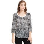 Marble Cracked Pattern Surface Chiffon Quarter Sleeve Blouse