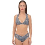 Marble Cracked Pattern Surface Double Strap Halter Bikini Set