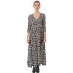 Marble Cracked Pattern Surface Button Up Boho Maxi Dress