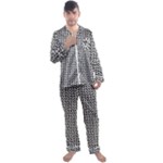 Marble Cracked Pattern Surface Men s Long Sleeve Satin Pajamas Set