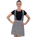 Marble Cracked Pattern Surface Velvet Suspender Skater Skirt