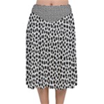 Marble Cracked Pattern Surface Velvet Flared Midi Skirt