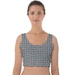 Marble Cracked Pattern Surface Velvet Crop Top