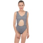 Marble Cracked Pattern Surface Center Cut Out Swimsuit