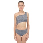 Marble Cracked Pattern Surface Spliced Up Two Piece Swimsuit