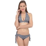 Marble Cracked Pattern Surface Tie It Up Bikini Set