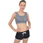 Marble Cracked Pattern Surface V-Back Sports Bra