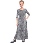 Marble Cracked Pattern Surface Kids  Quarter Sleeve Maxi Dress