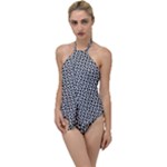 Marble Cracked Pattern Surface Go with the Flow One Piece Swimsuit