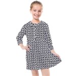 Marble Cracked Pattern Surface Kids  Quarter Sleeve Shirt Dress