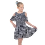 Marble Cracked Pattern Surface Kids  Shoulder Cutout Chiffon Dress