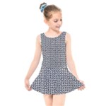 Marble Cracked Pattern Surface Kids  Skater Dress Swimsuit