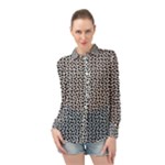 Marble Cracked Pattern Surface Long Sleeve Chiffon Shirt