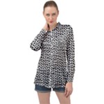 Marble Cracked Pattern Surface Long Sleeve Satin Shirt