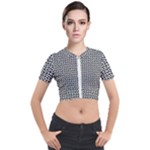 Marble Cracked Pattern Surface Short Sleeve Cropped Jacket