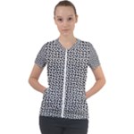 Marble Cracked Pattern Surface Short Sleeve Zip Up Jacket