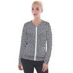 Marble Cracked Pattern Surface Velvet Zip Up Jacket