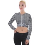 Marble Cracked Pattern Surface Long Sleeve Cropped Velvet Jacket