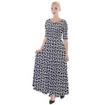 Marble Cracked Pattern Surface Half Sleeves Maxi Dress