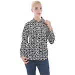 Marble Cracked Pattern Surface Women s Long Sleeve Pocket Shirt