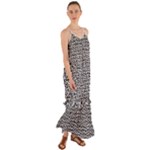 Marble Cracked Pattern Surface Cami Maxi Ruffle Chiffon Dress