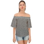 Marble Cracked Pattern Surface Off Shoulder Short Sleeve Top