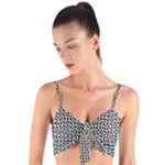 Marble Cracked Pattern Surface Woven Tie Front Bralet