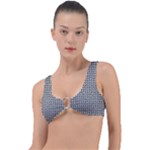 Marble Cracked Pattern Surface Ring Detail Bikini Top