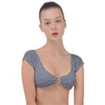 Marble Cracked Pattern Surface Cap Sleeve Ring Bikini Top