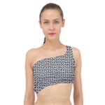 Marble Cracked Pattern Surface Spliced Up Bikini Top 