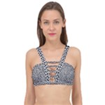 Marble Cracked Pattern Surface Cage Up Bikini Top