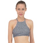 Marble Cracked Pattern Surface Halter Bikini Top