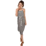 Marble Cracked Pattern Surface Waist Tie Cover Up Chiffon Dress