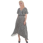 Marble Cracked Pattern Surface Cross Front Sharkbite Hem Maxi Dress