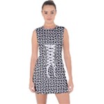 Marble Cracked Pattern Surface Lace Up Front Bodycon Dress